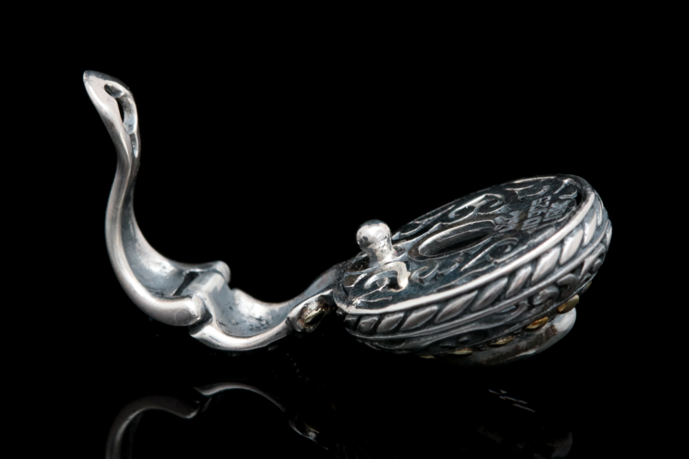 Robert Manse Sterling SIlver, 18K Yellow Gold and Morganite Pendant