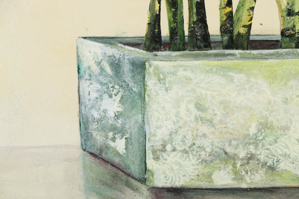 Jacqueline Saporiti Acrylic Painting of Potted Plant