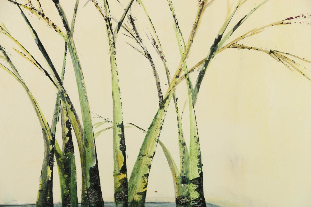 Jacqueline Saporiti Acrylic Painting of Potted Plant