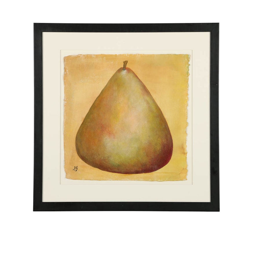 Jacqueline Saporiti Acrylic Painting of a Pear