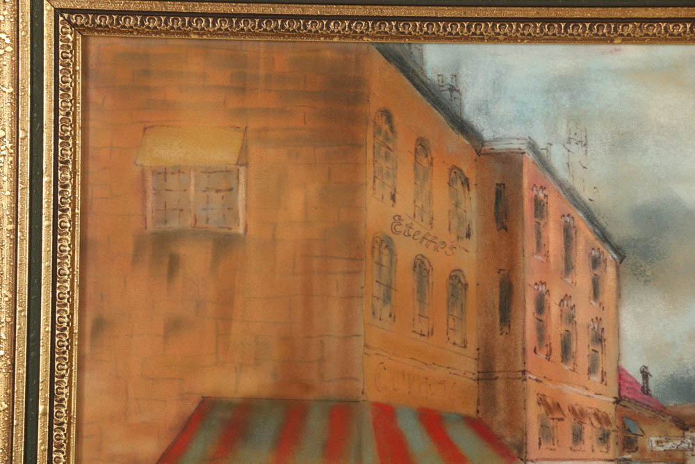 Nelson Sears Pastel Drawing "Brittany Village"