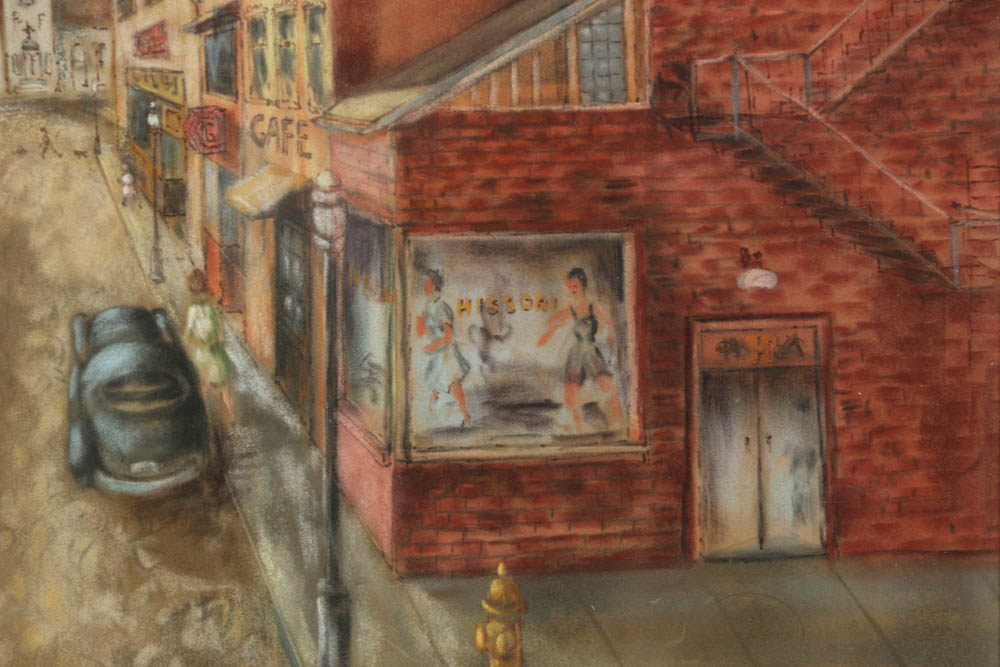 Nelson Sears Pastel Drawing "Brittany Village"