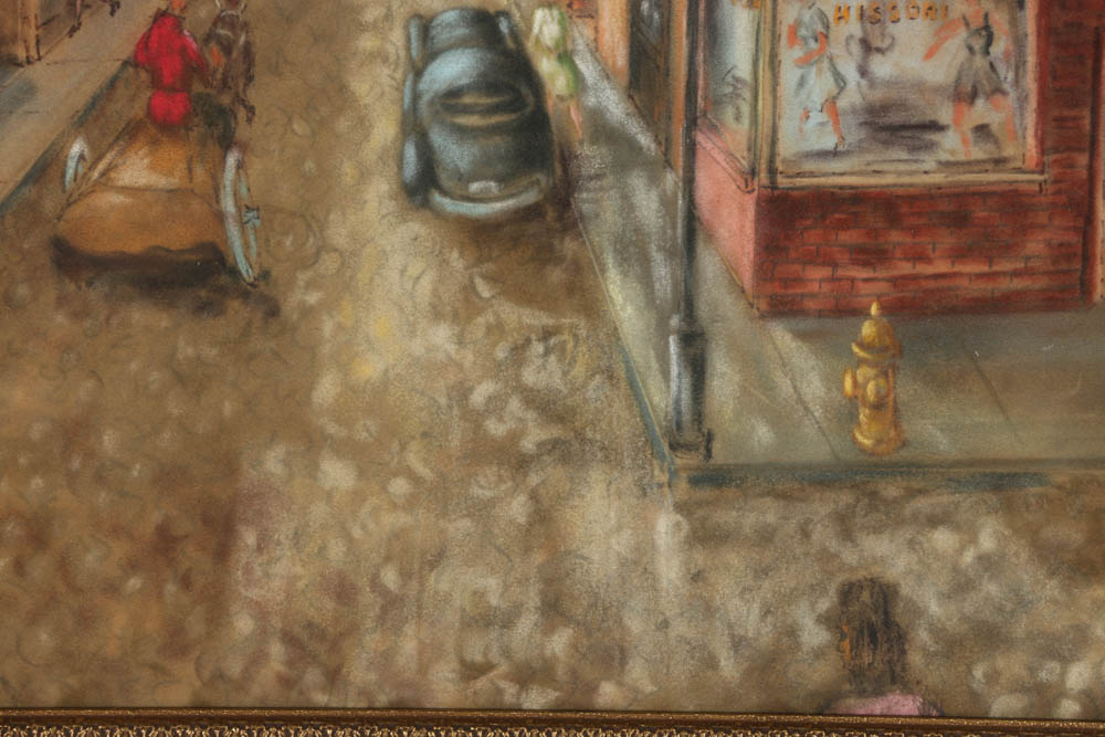 Nelson Sears Pastel Drawing "Brittany Village"