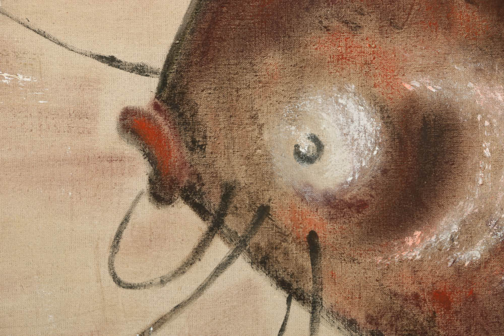 Jacqueline Saporiti Oil Paintings of Figures and a Fish