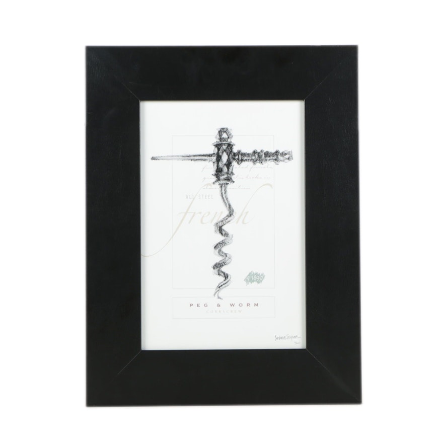 Limited Edition Offset Lithograph after Barbara Cosgrove "Peg & Worm Corkscrew"