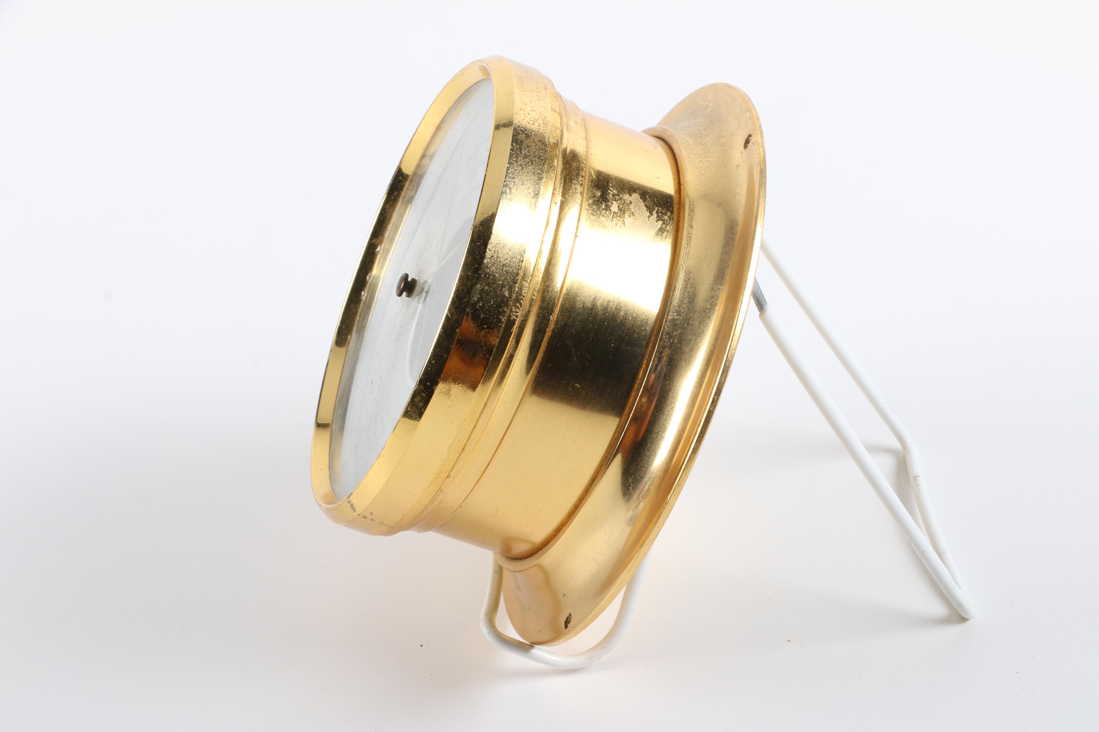 Vintage Robert E. White Instruments Brass Barometer