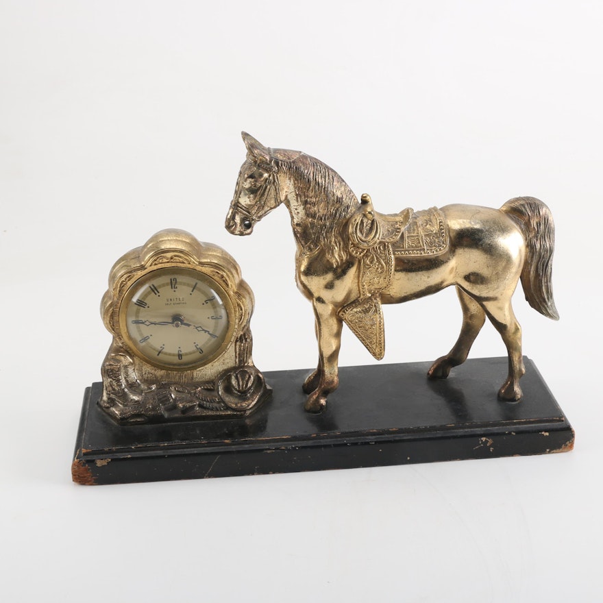 United Clock Company Western Horse Mantel Clock