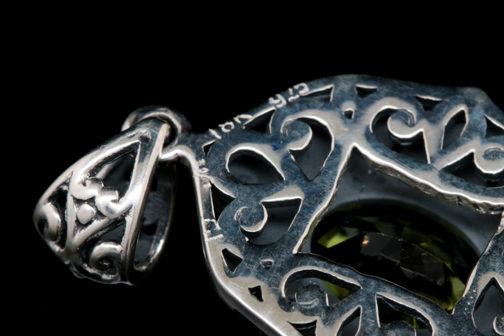 Robert Manse Sterling Silver, 18K Yellow Gold and Peridot Pendant