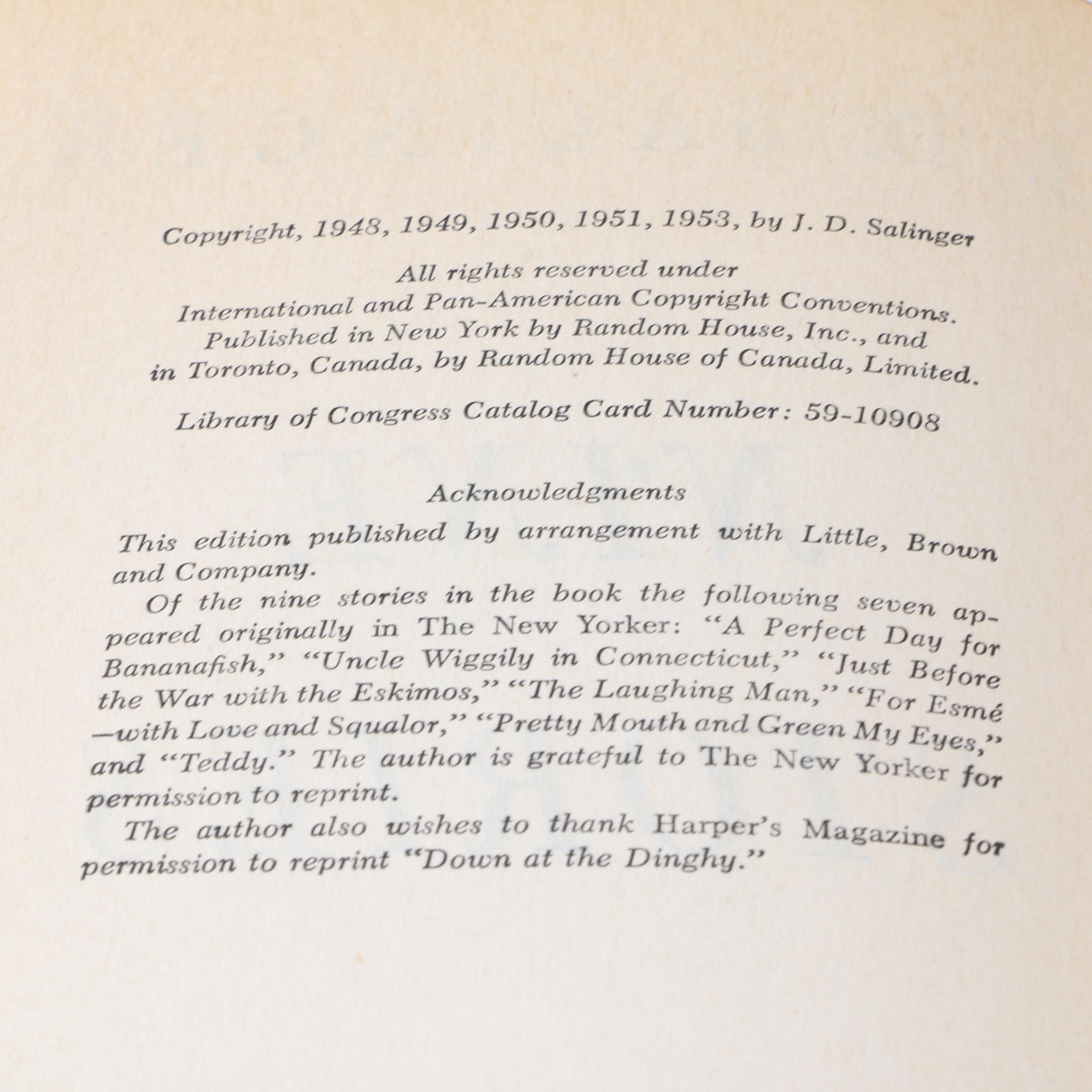 Fourth Printing "Franny and Zooey" & Later Edition "Nine Stories" by Salinger