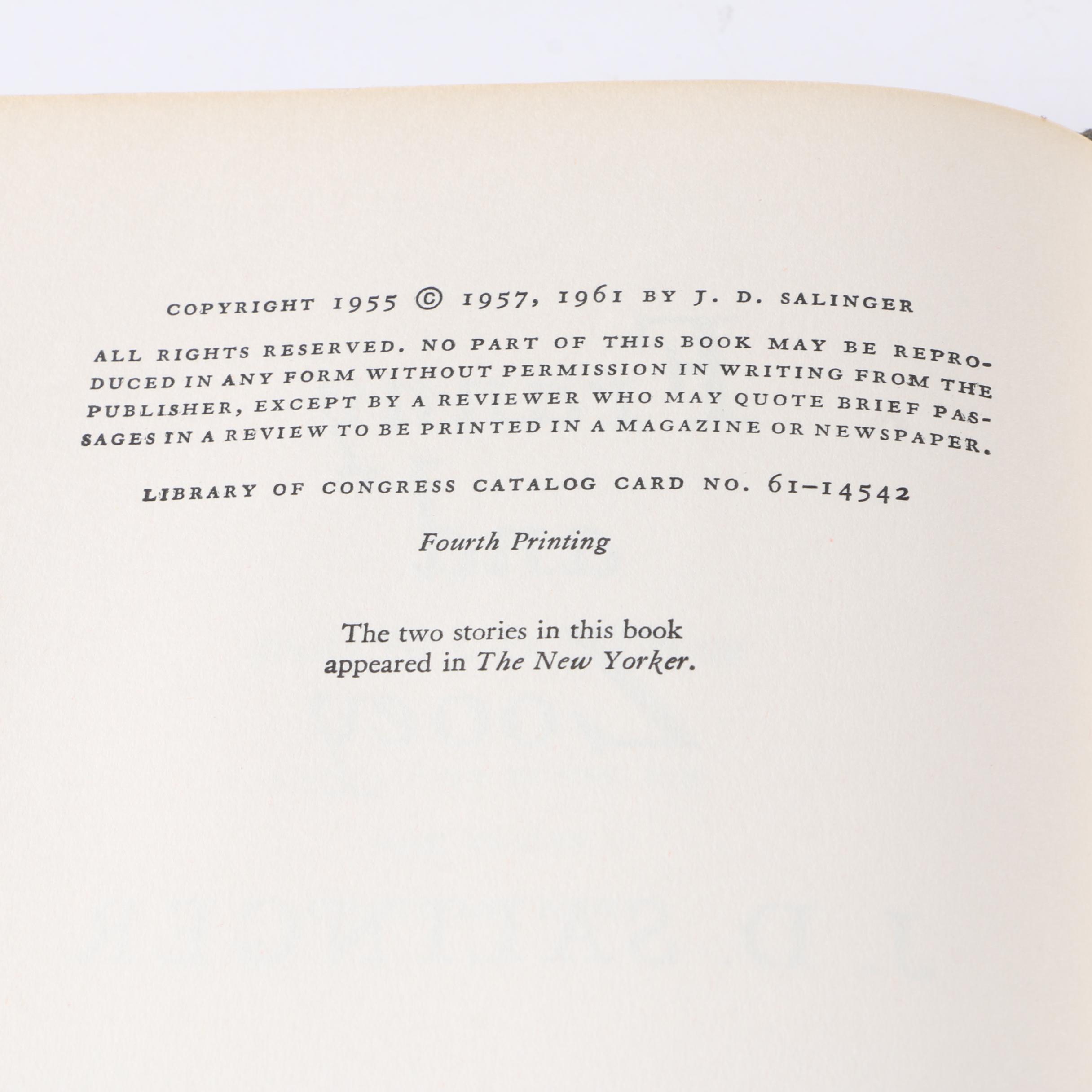 Fourth Printing "Franny and Zooey" & Later Edition "Nine Stories" by Salinger