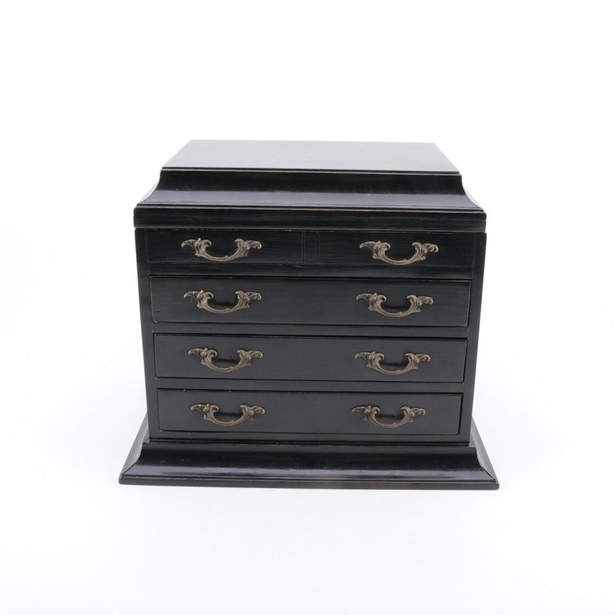 Wooden Jewelry Box With Drawers