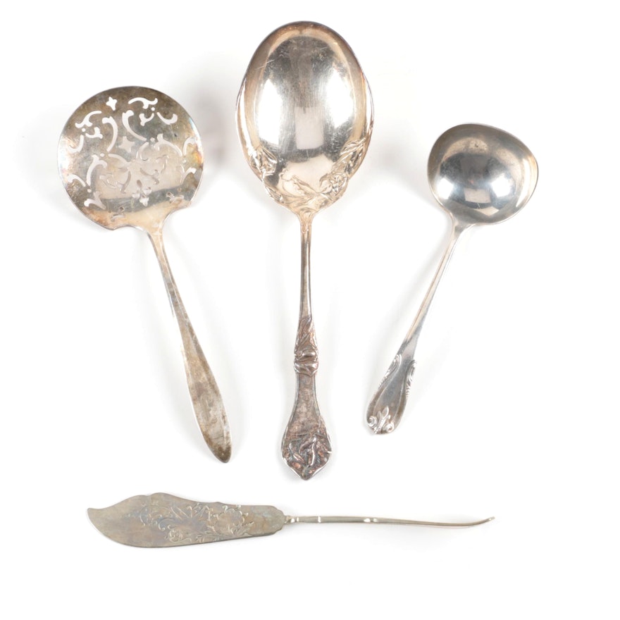 Paragon "Sweet Pea" Silver Plate Serving Spoon and Assorted Serving Utensils