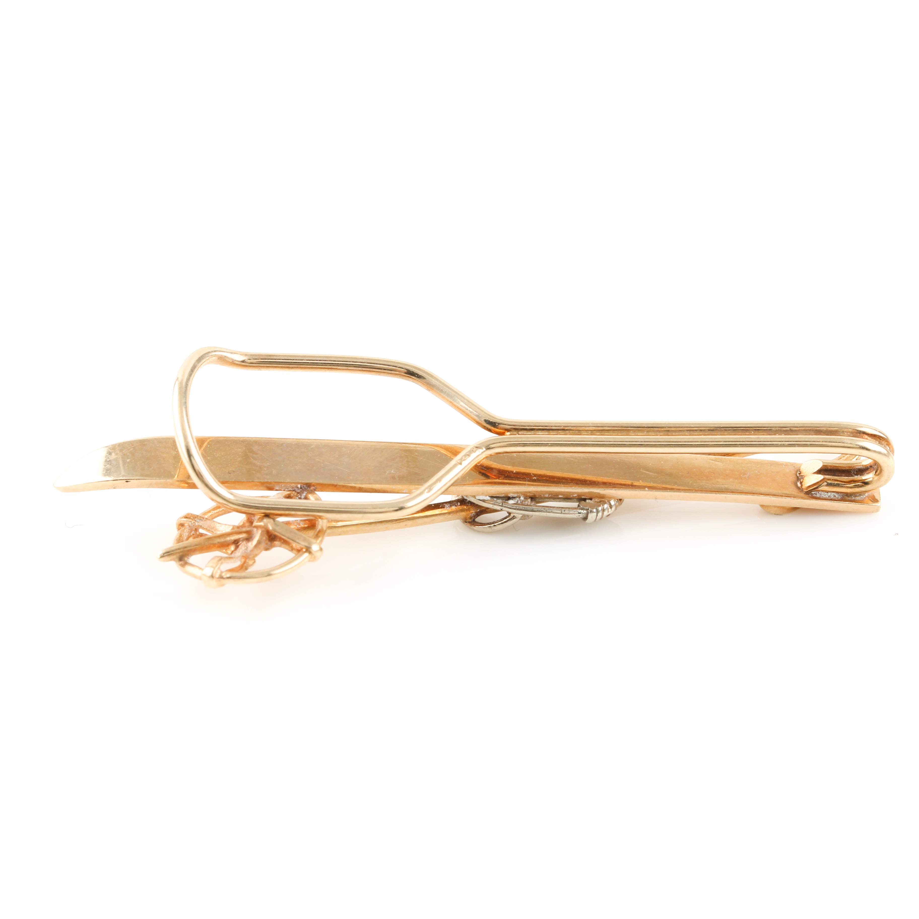 14K Yellow Gold Figural Ski Money Clip
