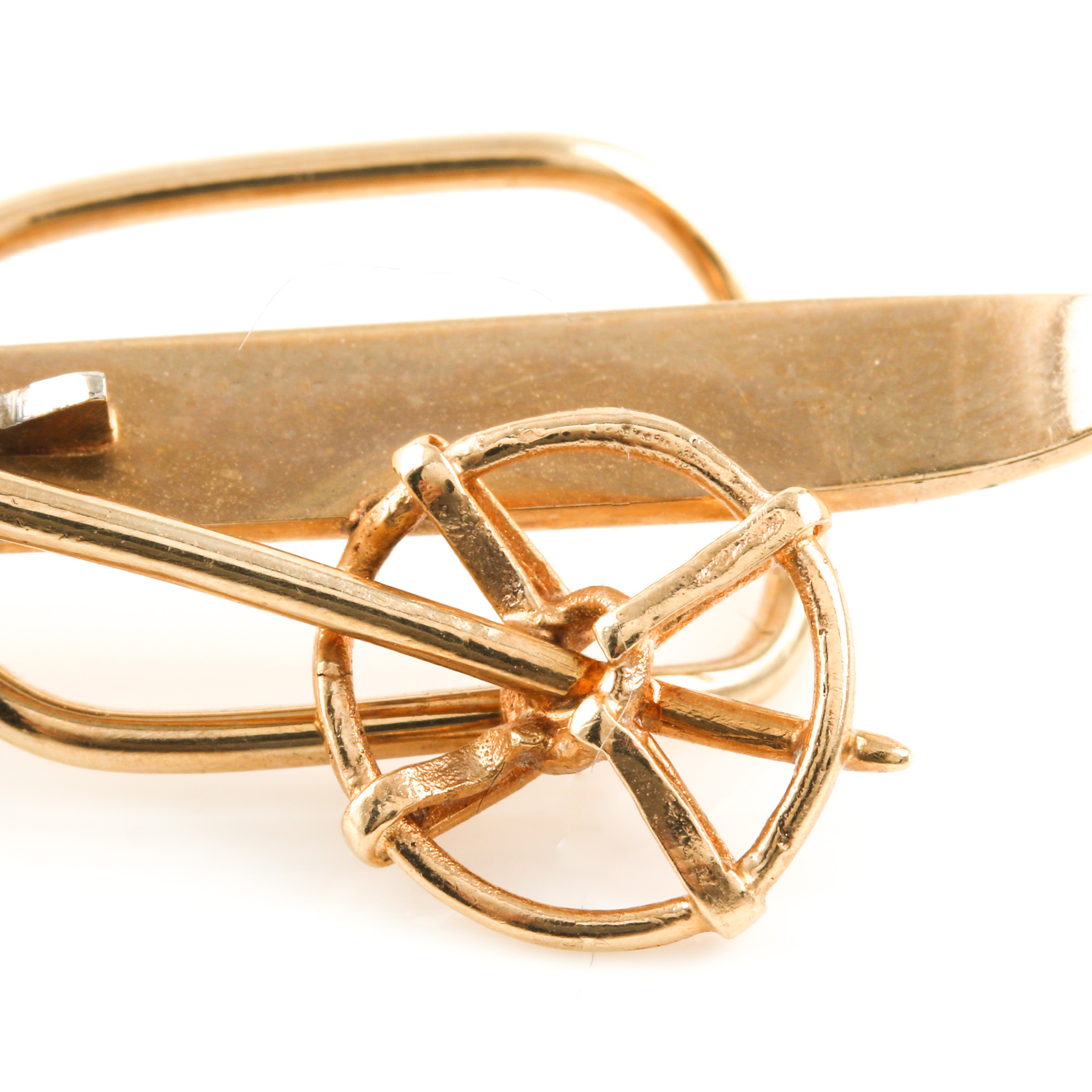 14K Yellow Gold Figural Ski Money Clip