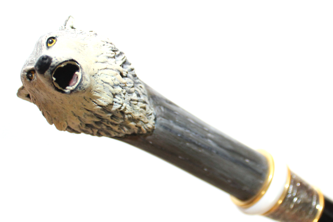 Animal Head Canes With Hanging Wall Shelf