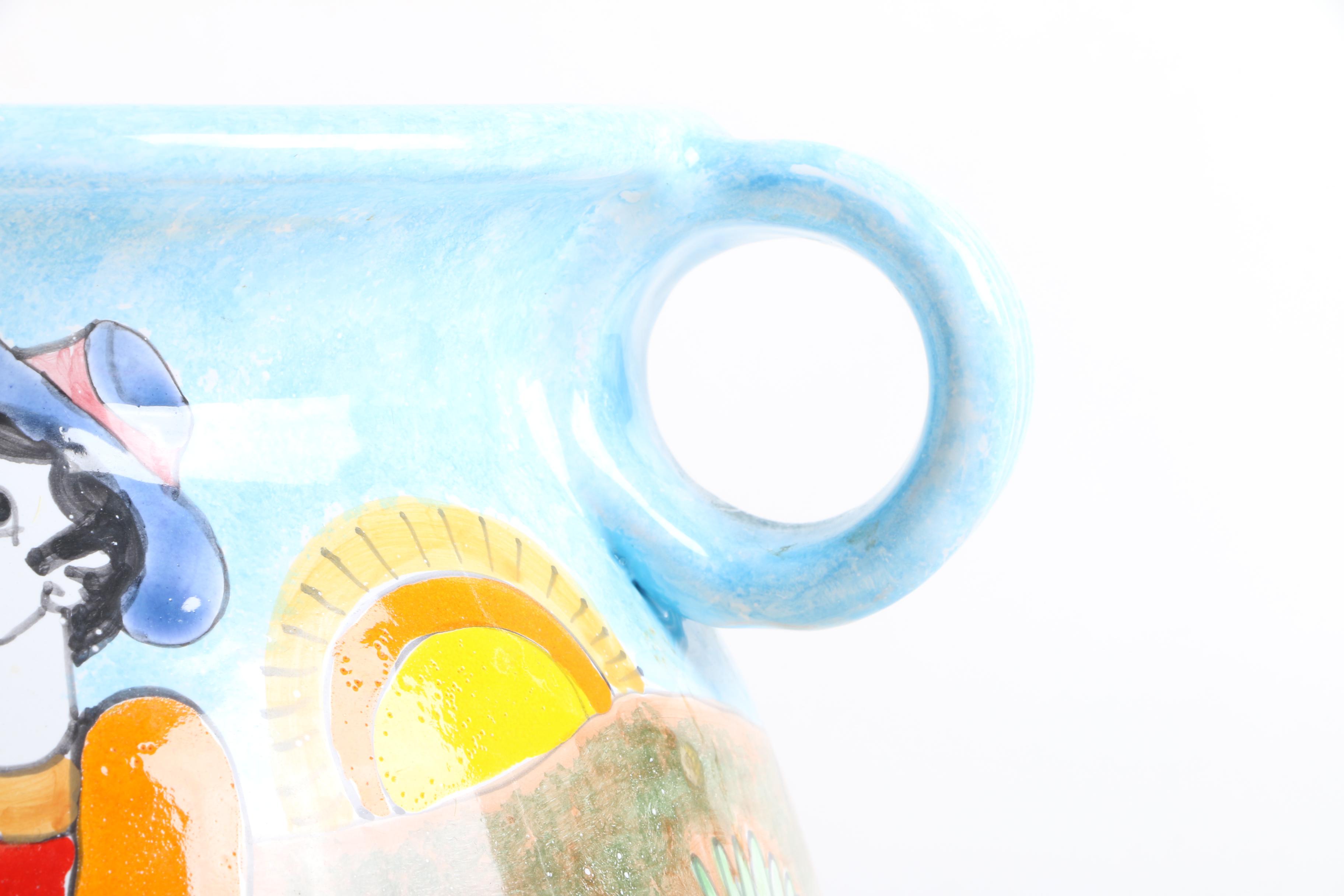 Nino Parrucca Signed Hand-Painted Italian Ceramic Jardiniere