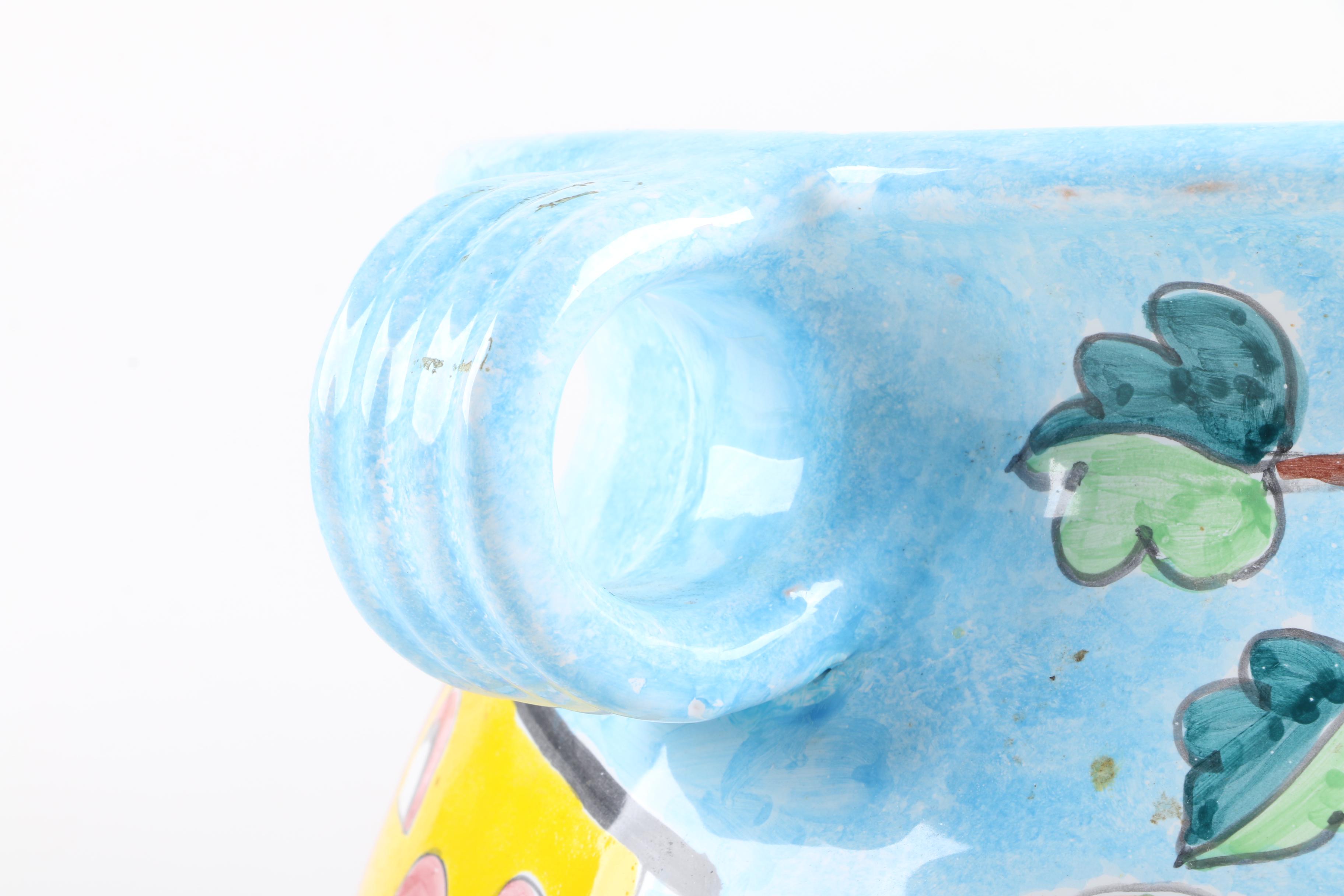 Nino Parrucca Signed Hand-Painted Italian Ceramic Jardiniere