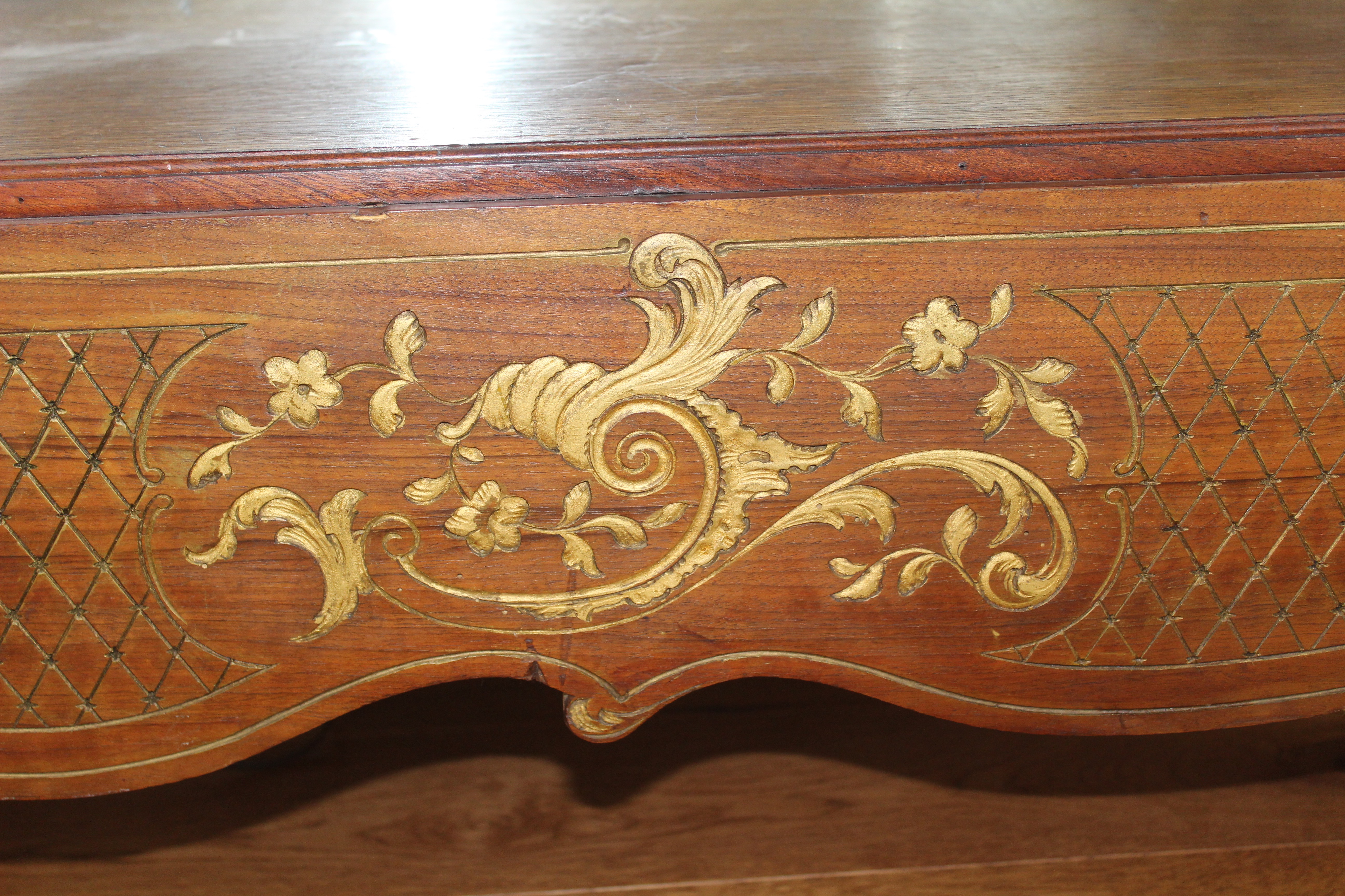 Antique French Rococo Glass-Front Armoire