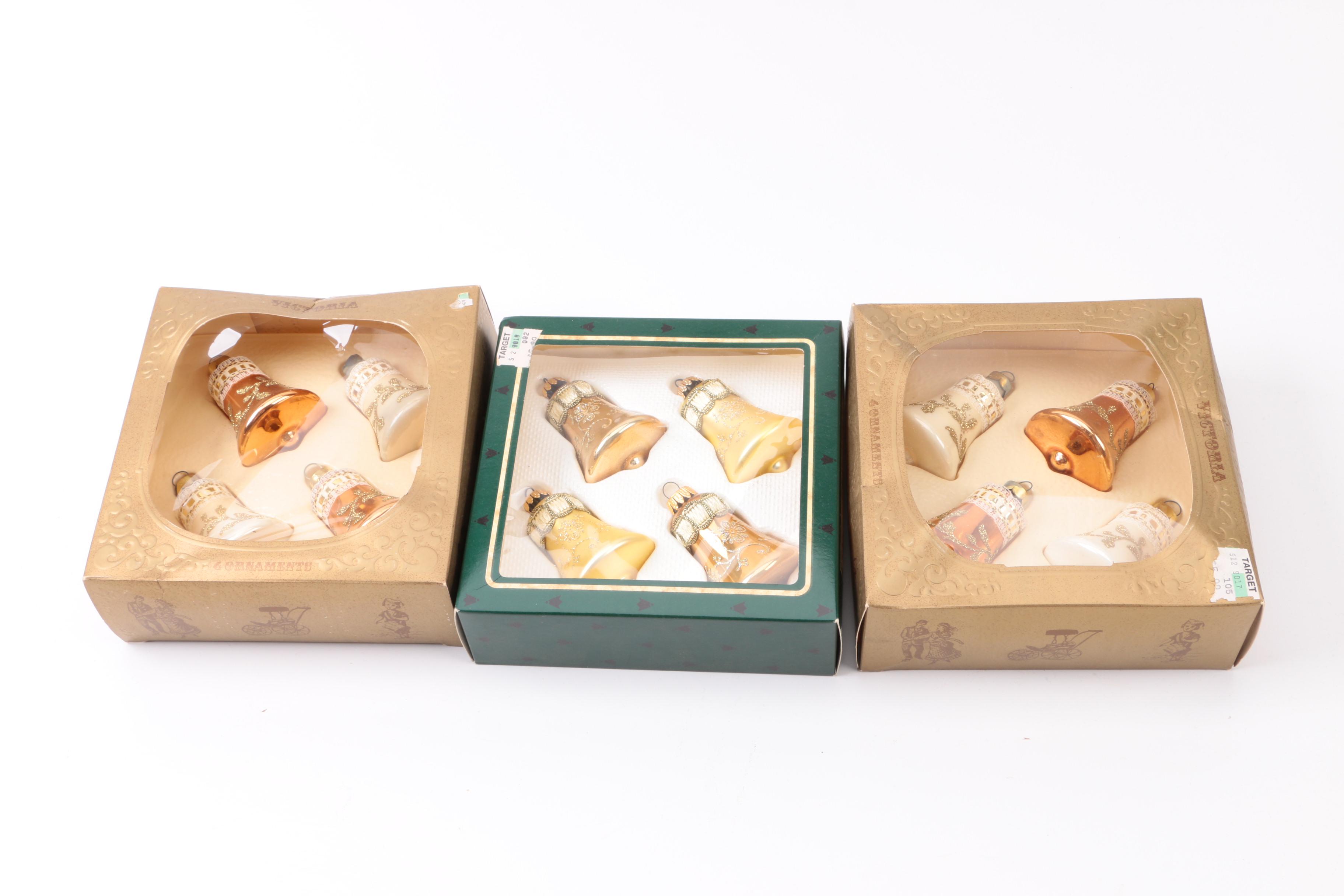 Vintage Glass Bell Christmas Ornaments