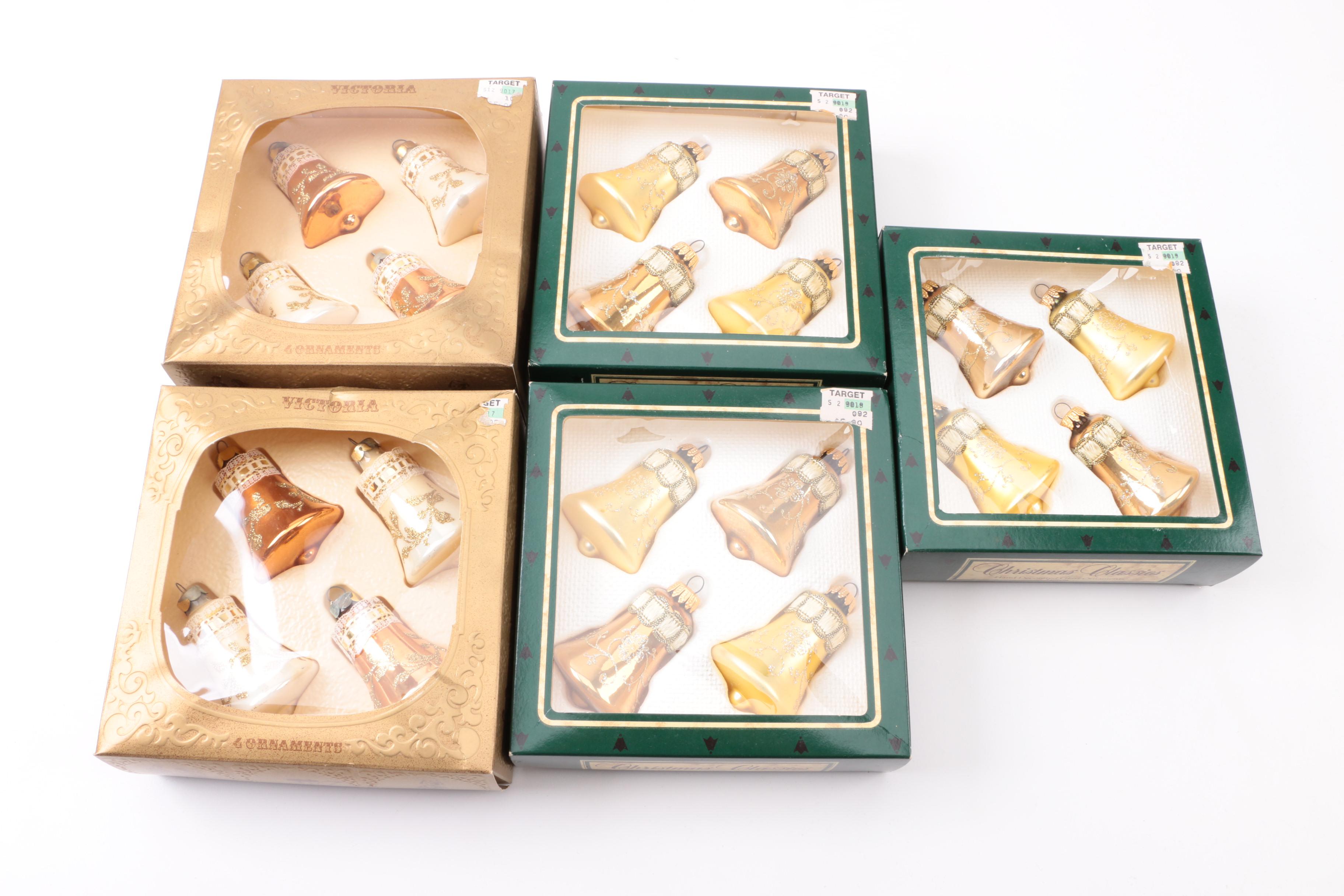 Vintage Glass Bell Christmas Ornaments