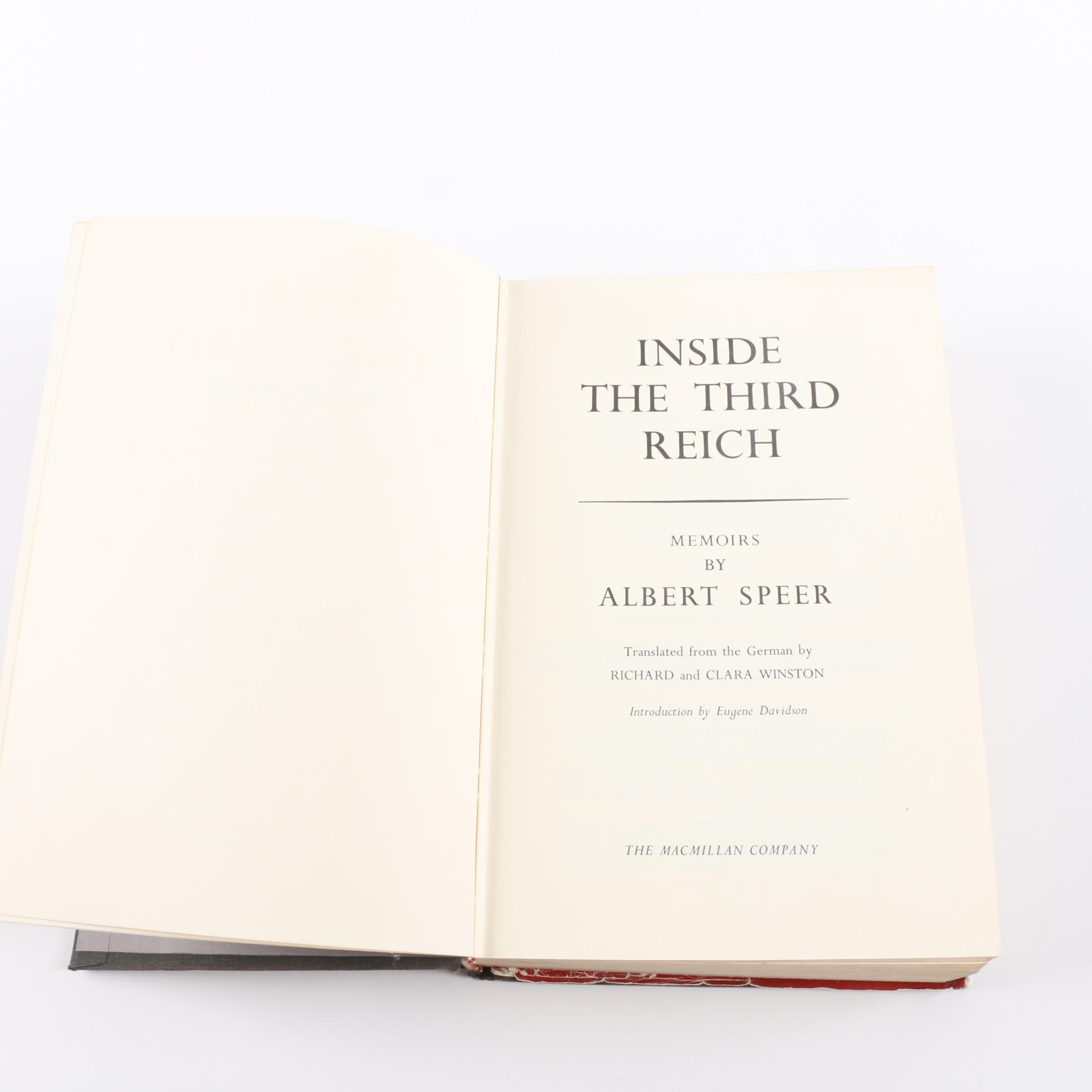 Vintage History Books including First Printing "Inside the Third Reich"