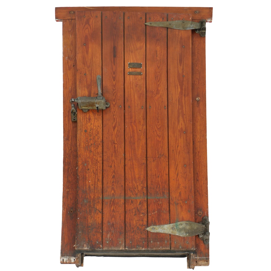 Vintage Jamison Built Cork Insulated Freezer Door and Frame