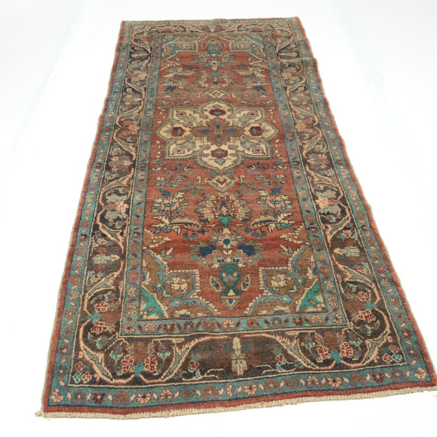 Vintage Hand-Knotted Persian Malayer Sarouk Runner