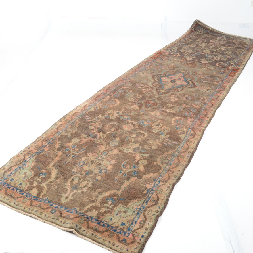 Vintage Hand Knotted Persian Malayer Sarouk Runner
