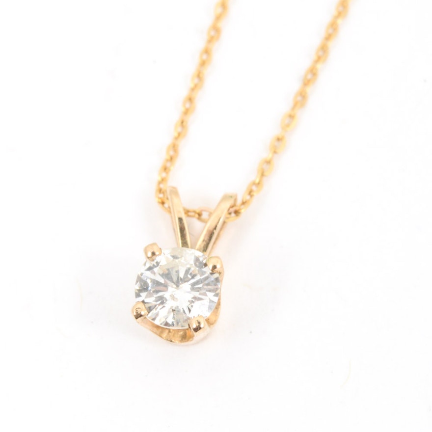 10K Yellow Gold and Diamond Necklace