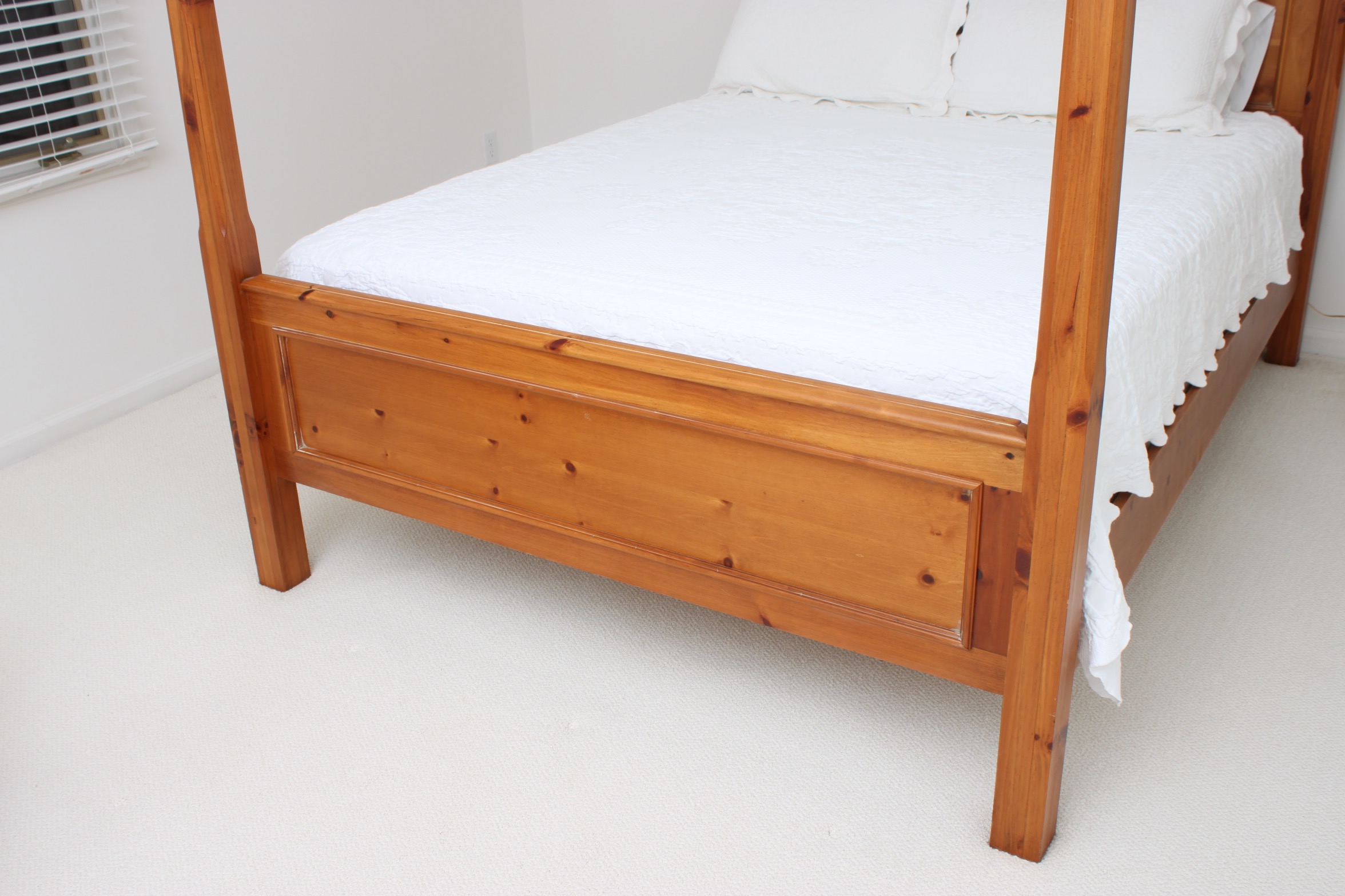 Queen-Size Pine Four Poster Bed Frame