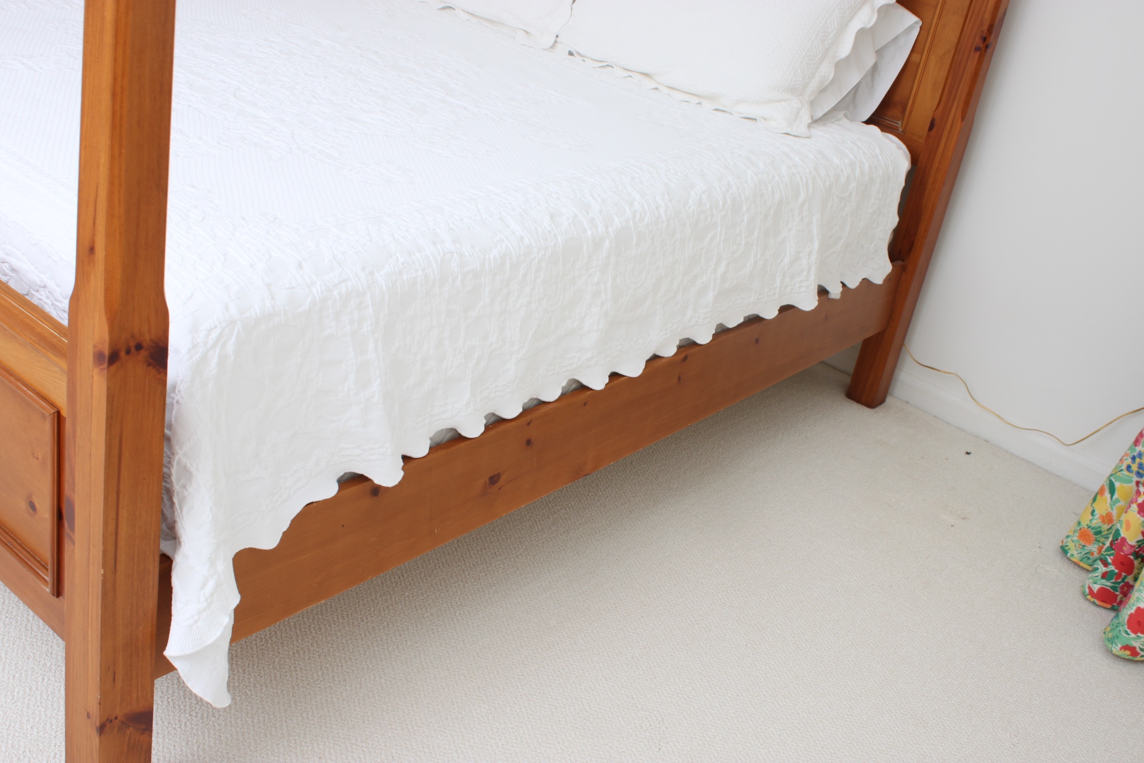 Queen-Size Pine Four Poster Bed Frame