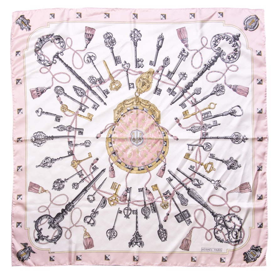 Hermès "Les Cléfs" Silk Scarf