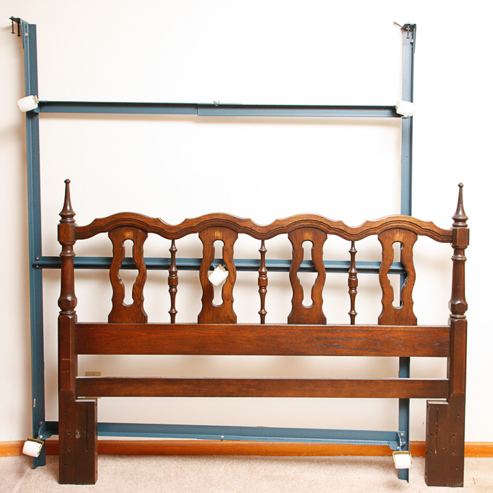 Vintage Oak Full Size Headboard and Frame