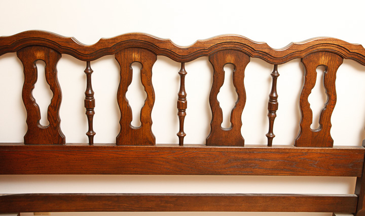 Vintage Oak Full Size Headboard and Frame