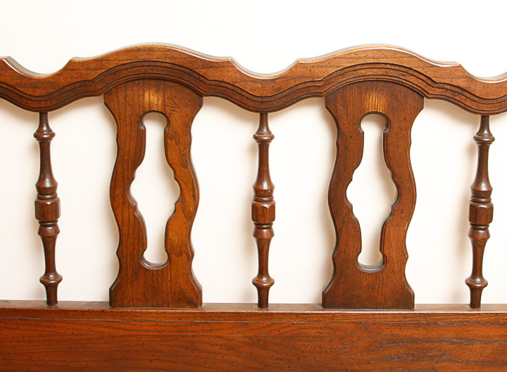 Vintage Oak Full Size Headboard and Frame