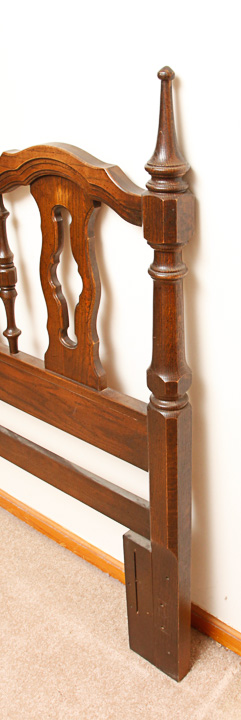 Vintage Oak Full Size Headboard and Frame