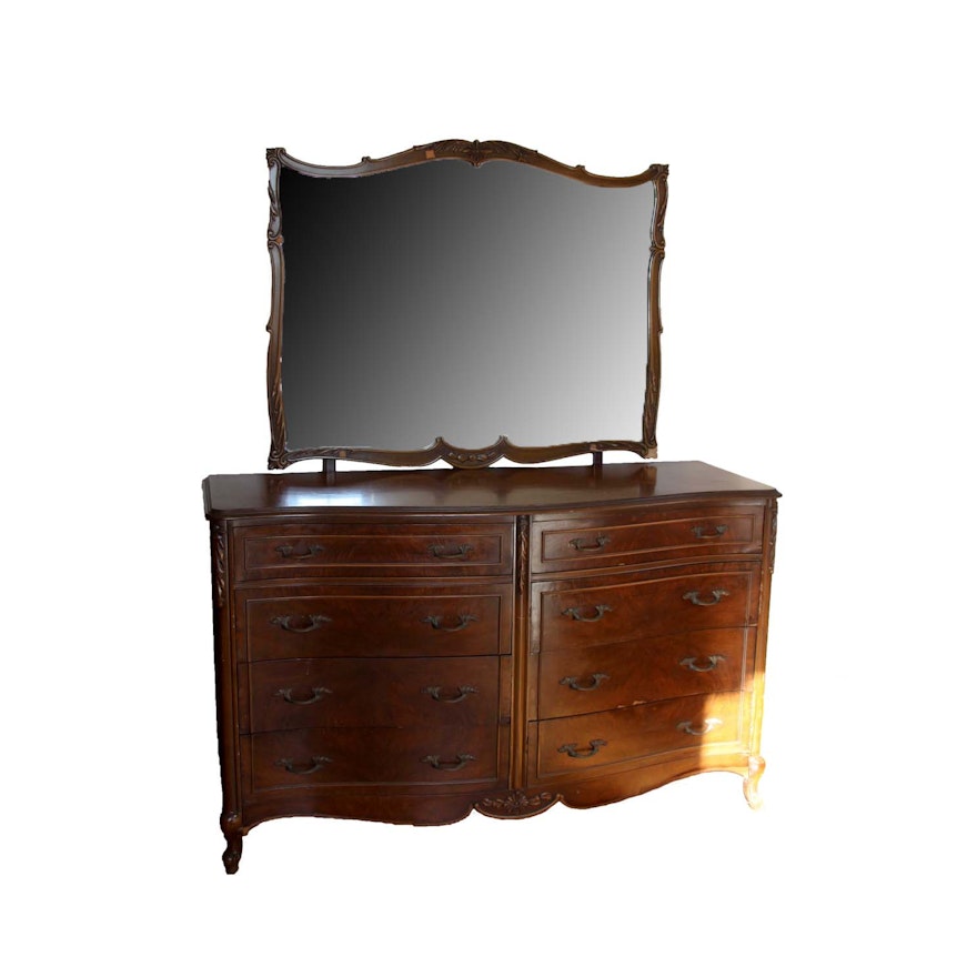 Vintage French Provincial Dresser with Mirror