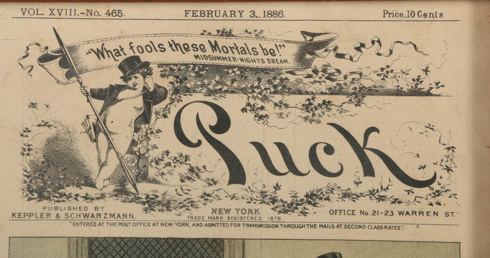 Puck Magazine Lithographs of Political Cartoons