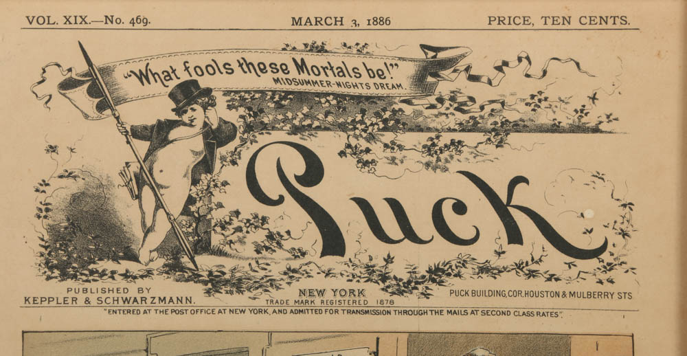 Puck Magazine Lithographs of Political Cartoons