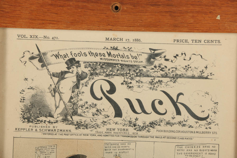 Puck Magazine Lithographs of Political Cartoons