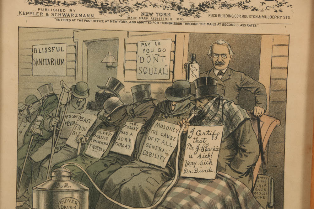 Puck Magazine Lithographs of Political Cartoons