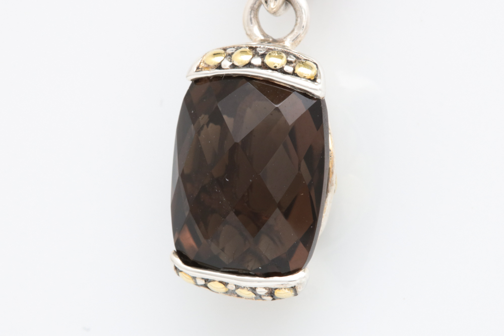 Robert Manse Sterling Silver, 18K Yellow Gold and Smoky Quartz Pendant