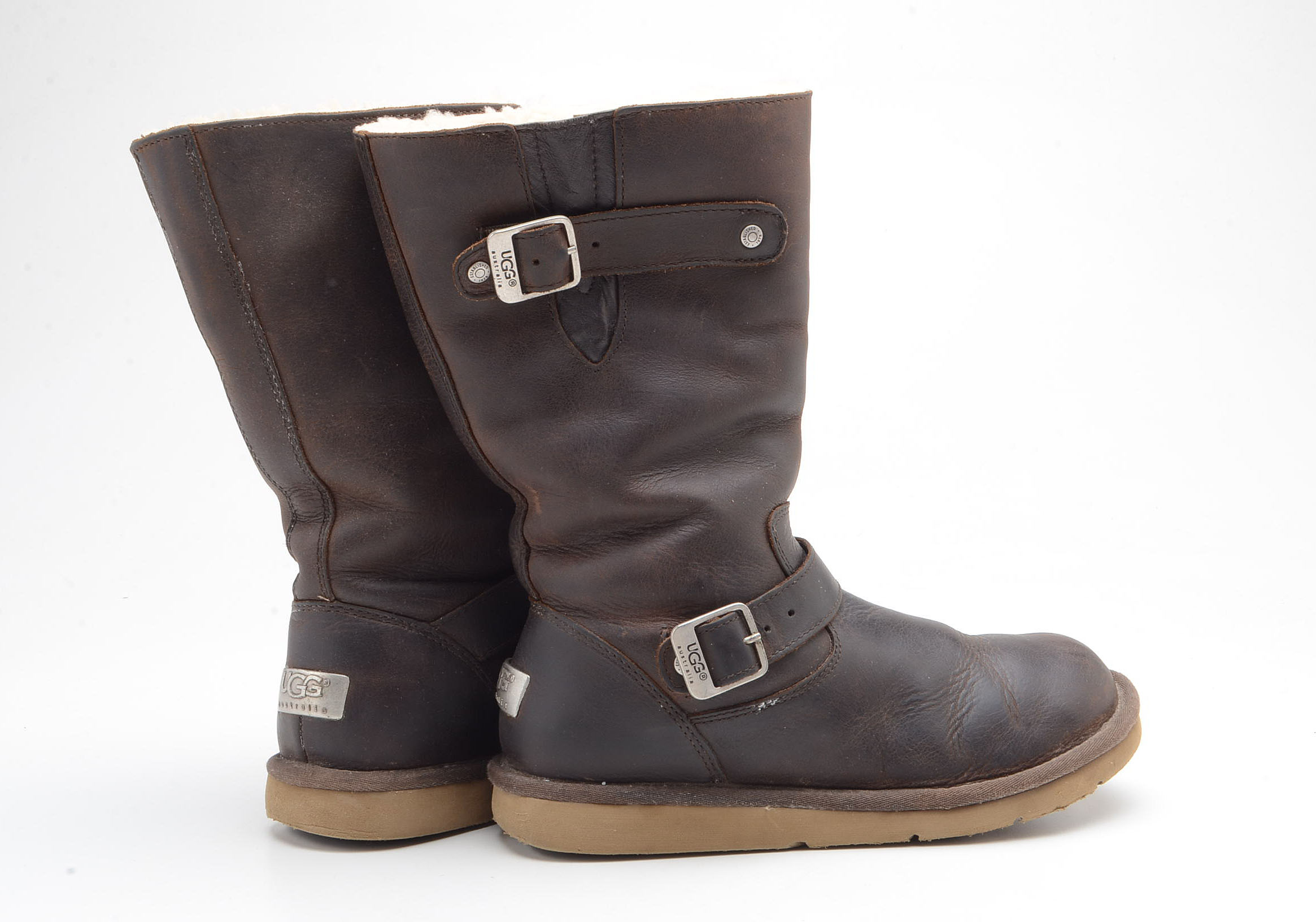 Pair of UGG Australia Kensington Leather and Sheepskin Boots