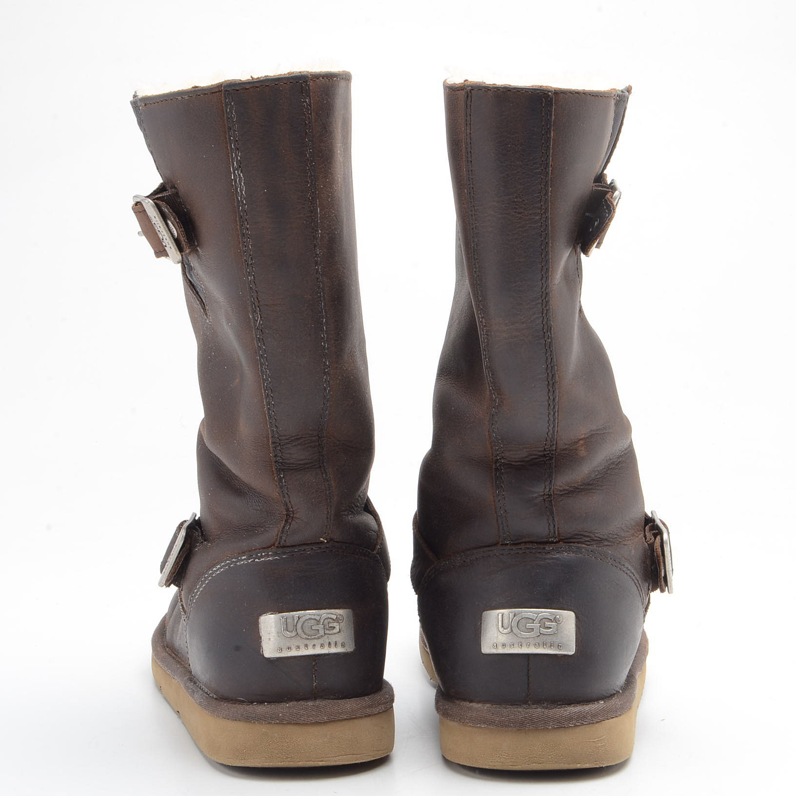 Pair of UGG Australia Kensington Leather and Sheepskin Boots