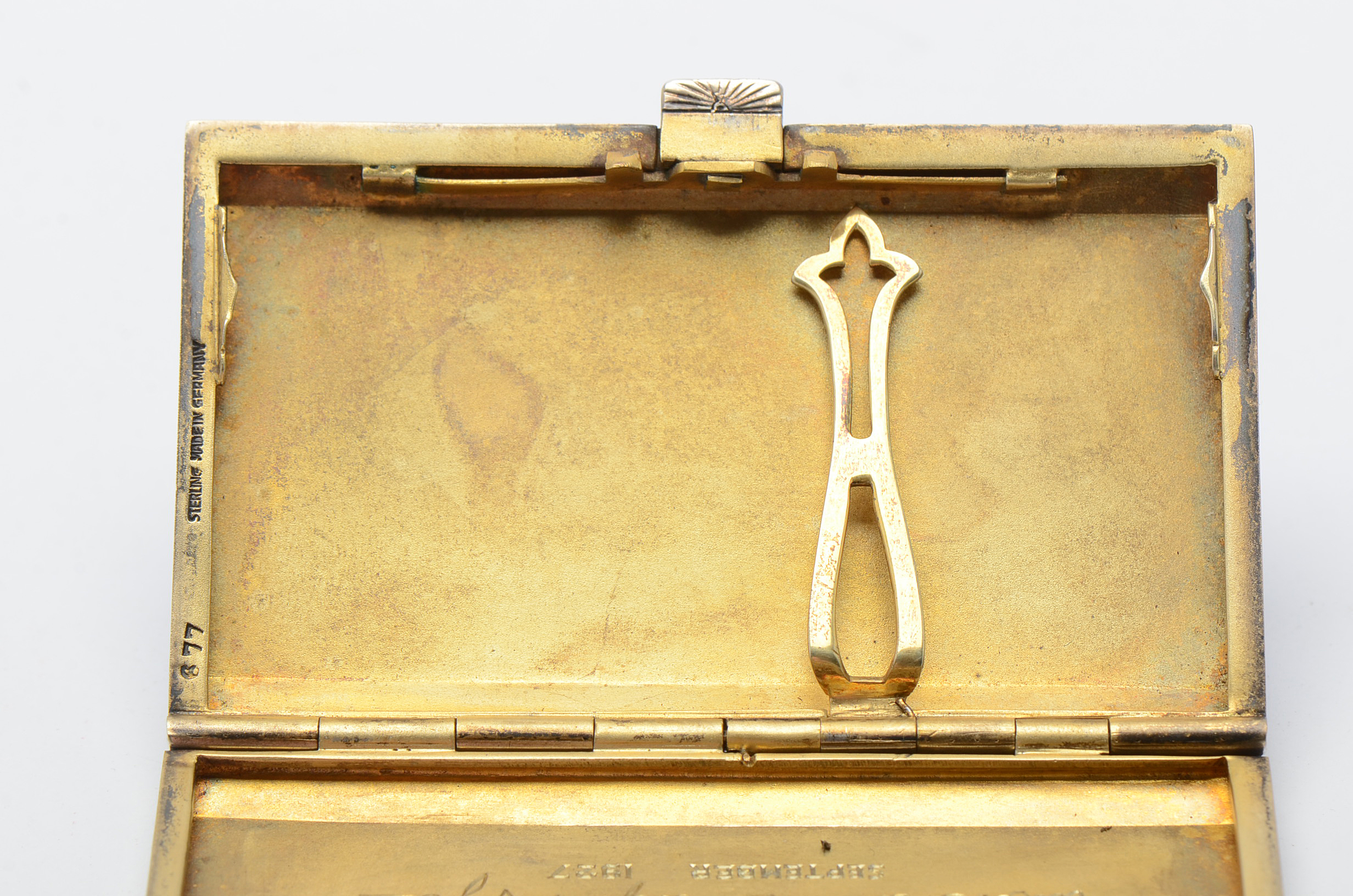 Vintage Sterling Silver Chinese Inspired Enamel Cigarette Box