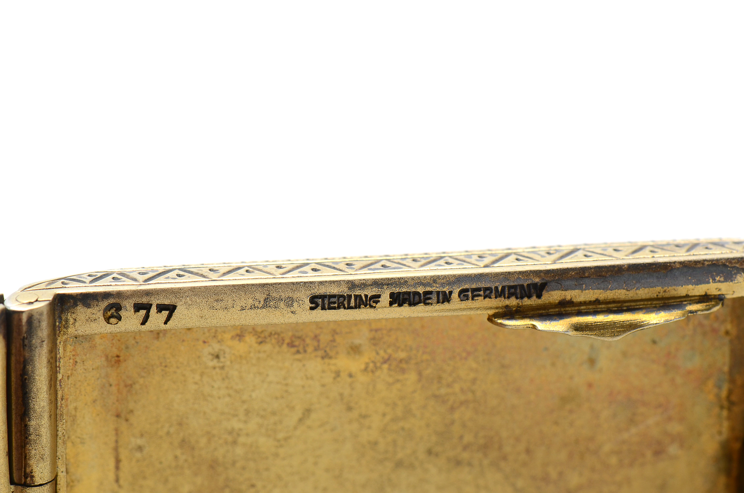 Vintage Sterling Silver Chinese Inspired Enamel Cigarette Box