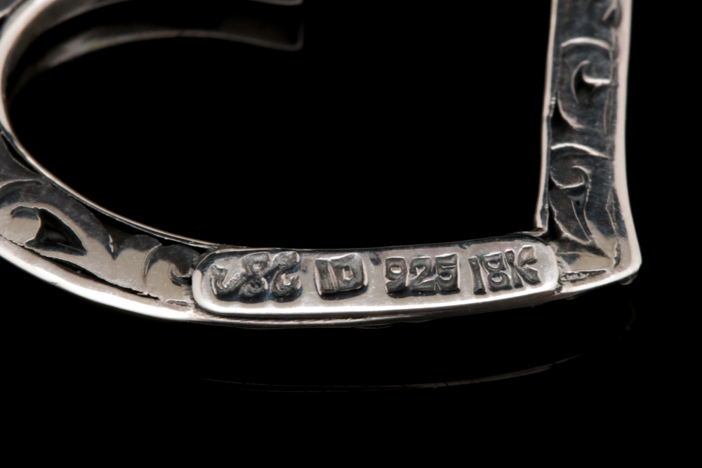 Robert Manse Sterling Silver, 18K Yellow Gold and Mother of Pearl Heart Pendant