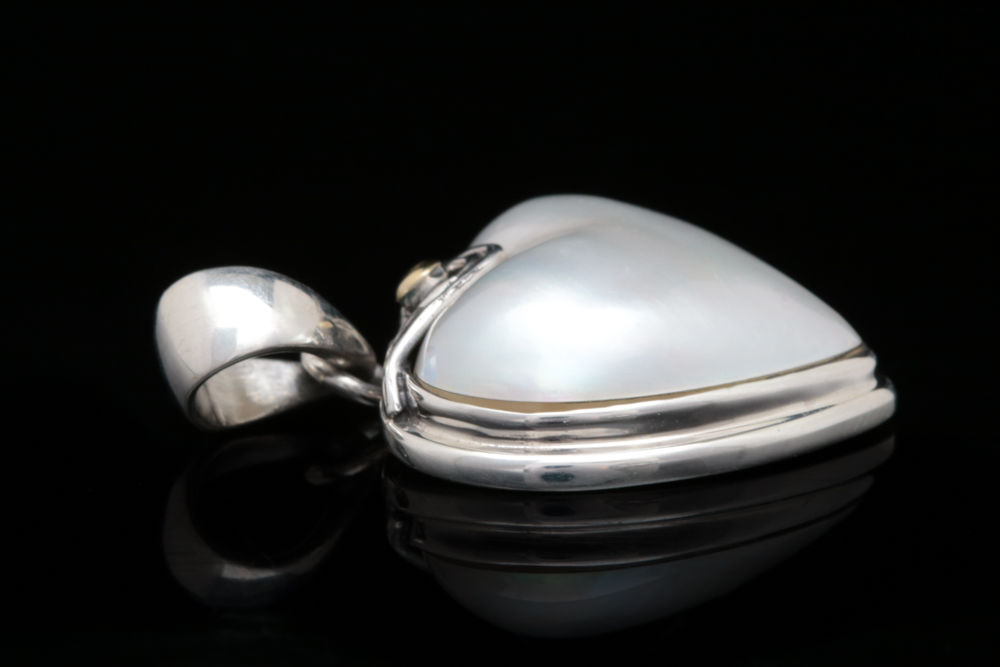 Robert Manse Sterling Silver, 18K Yellow Gold and Mother of Pearl Heart Pendant