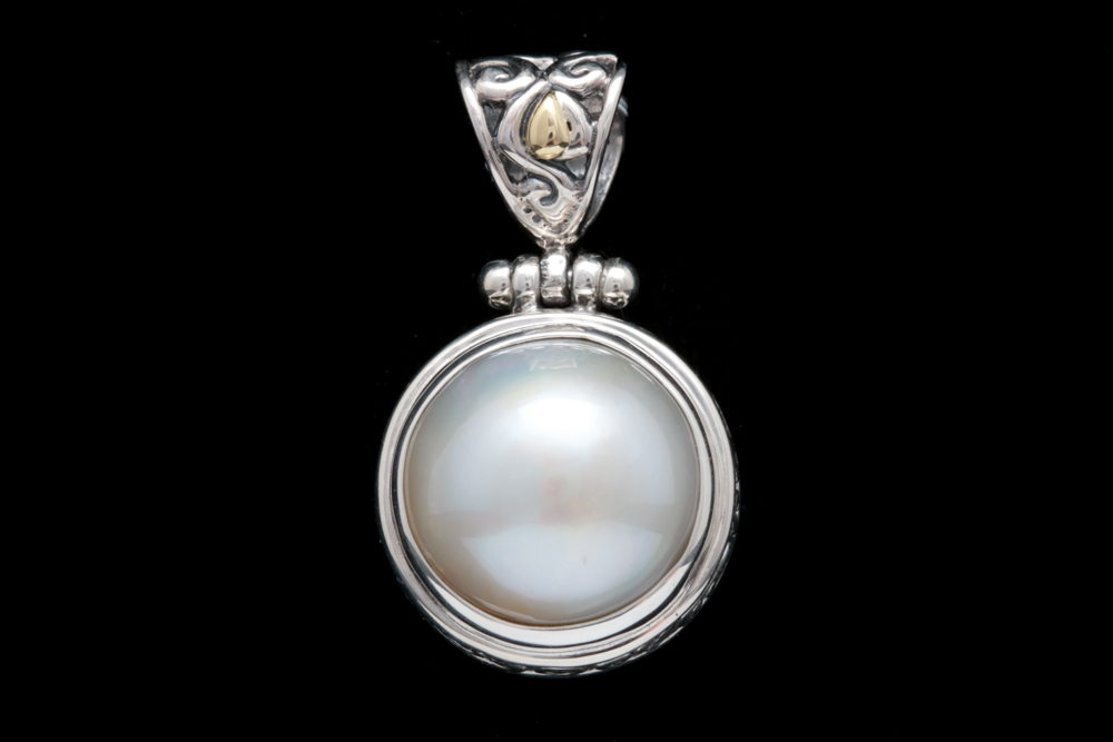 Sterling Silver, 18K Yellow Gold and Mabé Pearl Pendant