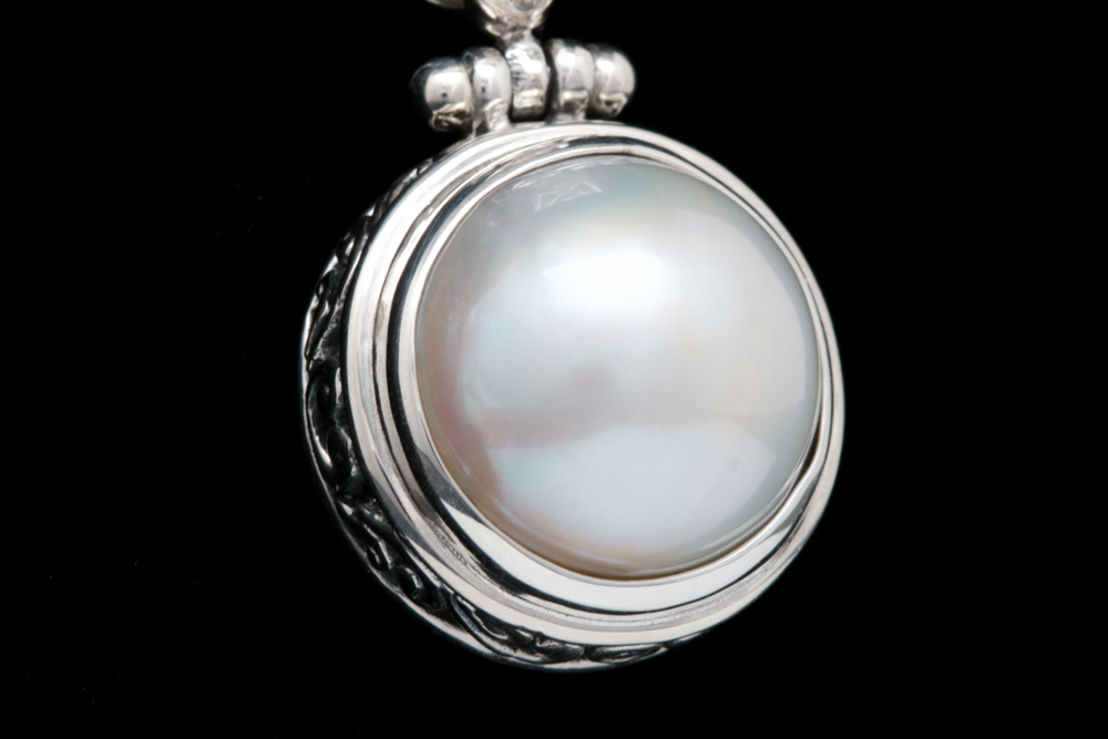 Sterling Silver, 18K Yellow Gold and Mabé Pearl Pendant